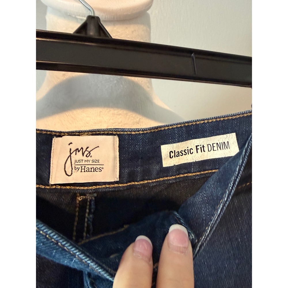 Just My Size By Hanes Classic Fit Denim Jeans 20w Vintage Blue Straight Leg View 3
